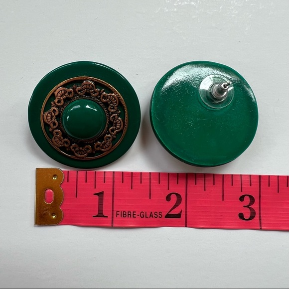 Vintage Round Statement Earrings - Picture 4 of 4